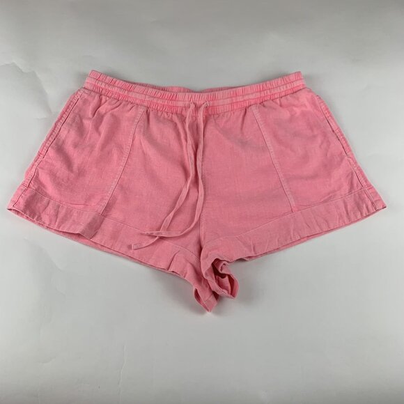 Universal Thread Neon Pink Linen Blend Pull On Shorts L - Picture 1 of 5